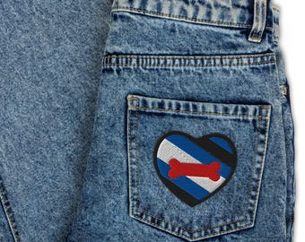 Puppy Pride-vlag geborduurde patch: opnaaien/opstrijken/opprikken | Hartvormig | Spelen met pups