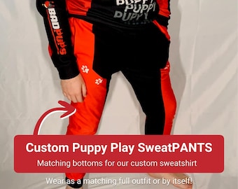 Op maat gemaakte joggingbroek voor puppy's – fleece joggingbroek met pootafdruk, pet Play | Speeluitrusting voor pups