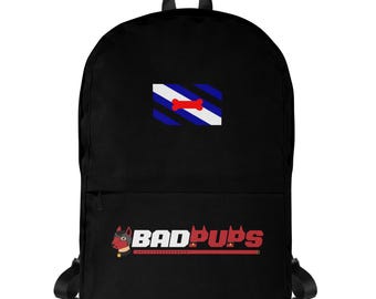 Puppy Play Pride-achterpagina met Pup Play-vlag - BadPups (zwart)