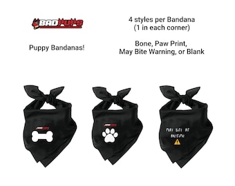 4-in-1 Puppy Play Multi-Corner Design-bandana (zwart) - BadPups
