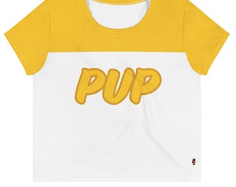 BadPups Pup crop-top T-shirt - geel