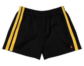 BadPups, uniseks gestreepte sportshort - geel
