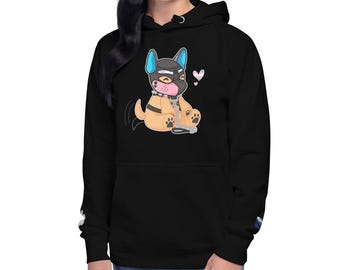 Trans Puppy Pride-hoody LBGTQ+ met teddywafelkunst | Speeluitrusting voor pups | Kink Pride-kleding