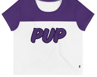 BadPups Pup crop-top T-shirt - paars