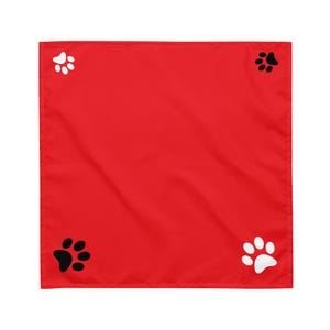 Red Paw Print Bandana