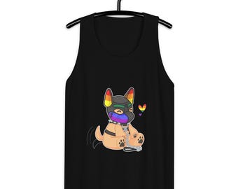 BadPups Waffle LGBTQ+ Pride Puppy Play-tanktop