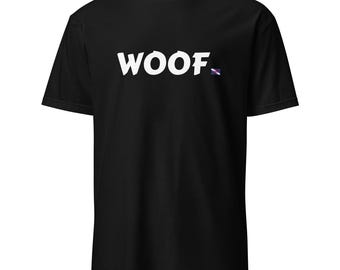 BadPups Classic WOOF Puppy Play Pride T-shirt met korte mouwen (meerdere kleuren) | Pup Play LGBTQ+