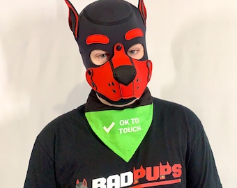Toestemmingsbandana met meerdere opties | BadPups Puppy Play | LGBTQ+ Pride-uitrusting en accessoires | Pupuitrusting