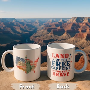 USA Map Patriotic Coffee Mug 11oz