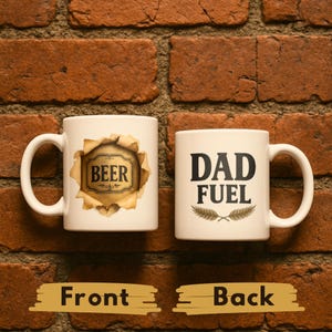 Funny Beer Mug for Dad, Beer Lover Gift for Him, 11oz
