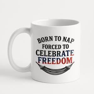 Patriotic Ceramic Mug | Freedom Celebration Cup | Great Gift for 4th of July, Independence Day, Veterans Day,11 oz