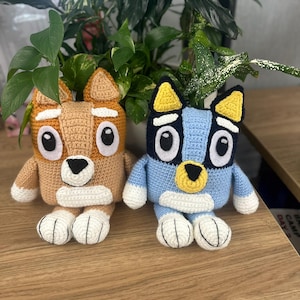 Crochet PATTERN Blue or Red Pups: Australian Cattle Dog Family, Plush Toys, Bluey Inspired