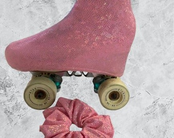 Stretch Ice Skate Boot Covers with Scrunchie: Handmade in Australia