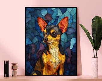 モダンなチワワのジグソーパズル：カラフルな犬のアート（300/500/1000