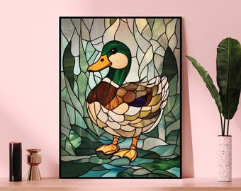 Stained Glass Duck Puzzle, Family Fun, Home Decor Gift