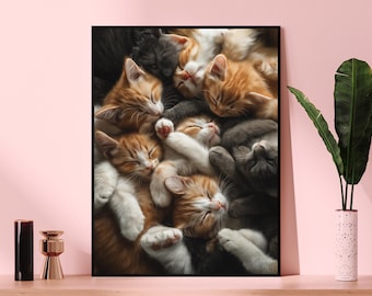 Cozy Sleeping Cats Puzzle, Gift for Cat Lovers (110-1014 Pieces)