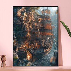 Fantasy Ship Puzzle - 110, 252, 520, 1014-piece, Perfect Gift for Puzzle Lovers, Home Décor, Family Game Night