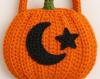Spooky Moonlit Pumpkin Bag Crochet Pattern: Halloween Purse DIY (PDF Pattern