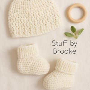Baby Hat & Booties Crochet Pattern: Beginner-Friendly Newborn Set (PDF Pattern)