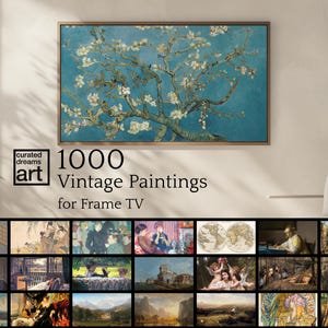 Frame TV 1000 Piece Vintage Art Collection - For Samsung Frame TV or LG Gallery - Eclectic Vintage, Cottagecore Art Collection