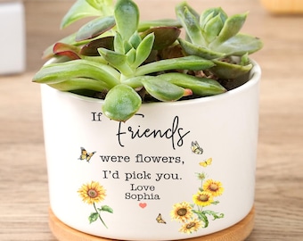 Custom Thank You Friends Plant Pot,Personalized Friendship Flower Plant Pot,If Friends Were Flowers I'd Pick You,Besties Jug,Wedding Favors