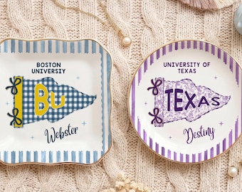 College Student Ceramic Jewelry Dish, University Graduation Gift for Her, School Spirit Ring Tray, Senior Night Keepsake Class of 2026