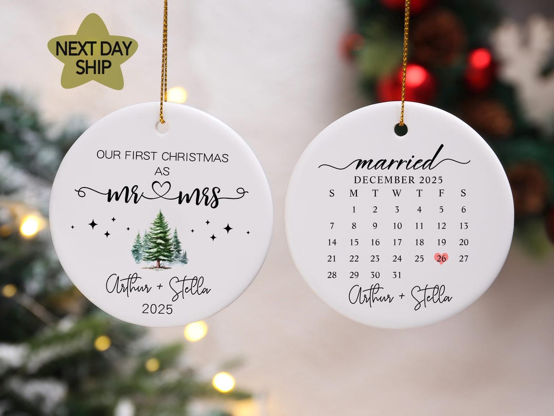 Couple 1st Christmas Ornament 2025,our First Christmas as Mr & Mrs ...