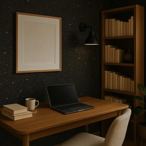 Black Stone Effect Cork Wallpaper - Modern Urban Design Wall Decor
