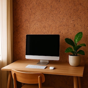 Eco-Friendly Brown Cork Wallpaper - Natural and Sustainable Wall Accent
