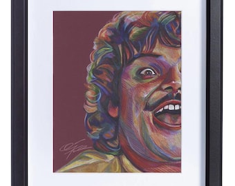 Película divertida de Nacho Libre, Jack Black, impresión artística, lápiz de color Quincey Turner Studio, giclée colorido, impresión sin paspartú de 20 x 25 cm