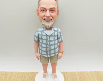 Custom Men's Bobblehead, Personalized Polymer Clay Figurine