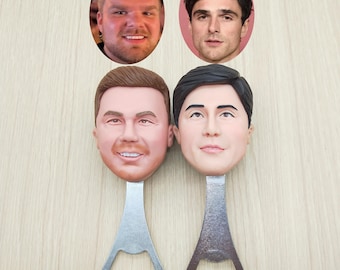 Personalizowany otwieracz do butelek z kiwającą głową, spersonalizowany dodatek do baru dla drużbów