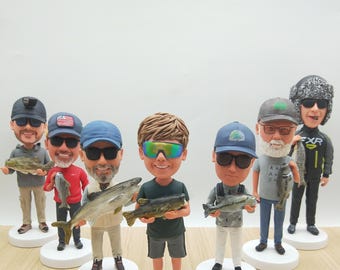 Spersonalizowana figurka wędkarza: ręcznie robiony prezent wędkarski z żywicy