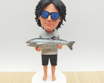 Spersonalizowana figurka wędkarska: spersonalizowany prezent dla wędkarza