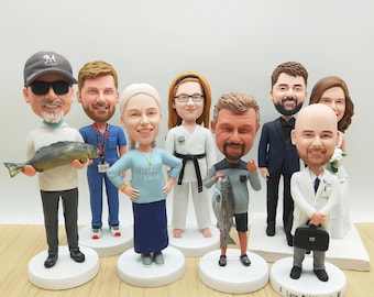 Spersonalizowana figurka wędkarska: spersonalizowany prezent dla rybaka, rzeźba z żywicy