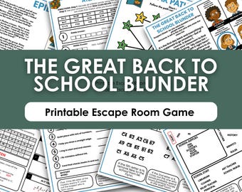 Printable Back to School Escape Room for Elementary School - Missing Class List Themed Puzzles, Elimination Style Escape Room for Students