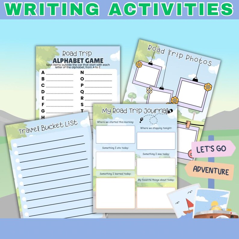 Road Trip Activities Bundle for Kids Printable | Travel Games Pack ...