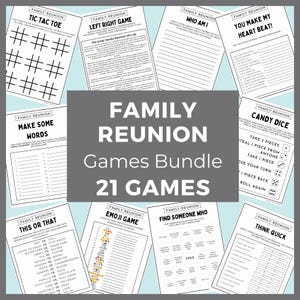 Printable Family Reunion Games Bundle Family Party Games Family Reunion Icebreaker Games for Adults and Kids Family Reunion Party