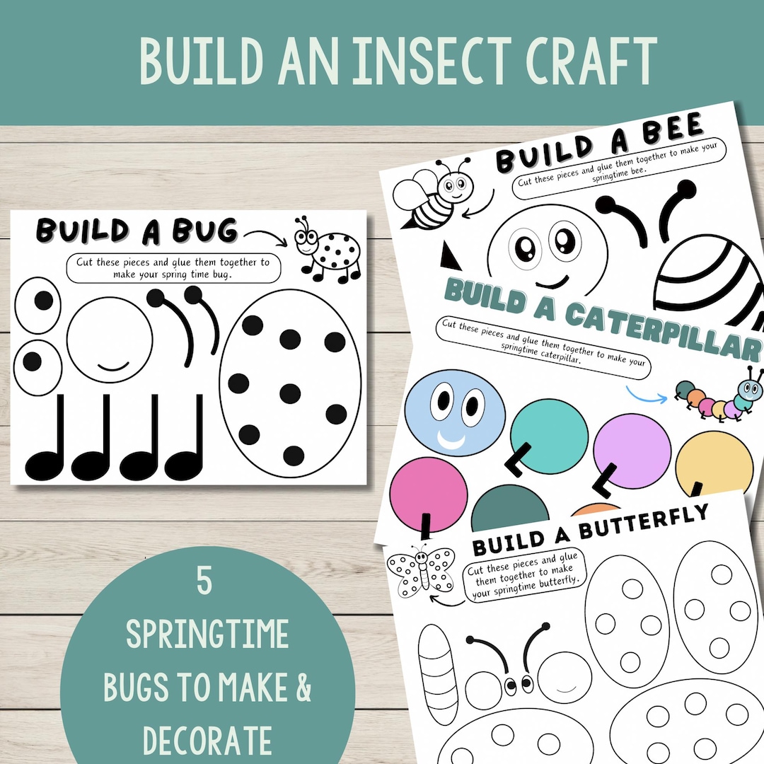 Spring Bug Craft Printable – Cut & Paste Insect Activity for Kids PDF ...