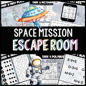 Space Escape Room Printable for Kids Aged 7 to 12 Fun Birthday Party Game Print & Play Puzzle Adventure Party Activities