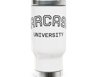 Taza de viaje de acero inoxidable con asa, 14 oz