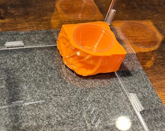 Ciotola per geco, tazza leggera per cibo per rettili, accessorio arancione per terrario