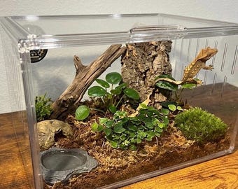 Clear Acrylic Reptile Habitat, Gecko Hamster Snake Lizard Enclosure (DIY Kit)