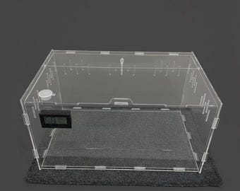 Acrylic Terrarium Enclosure with Hydrometer: Spider, Tarantula, Invertebrate, Reptile