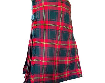 Clan Ulster Red Modern Tartan Kilt - Traditional Highland Heavyweight 16 oz 8 yard Scottish Kilt - Made with Acrylic Wool