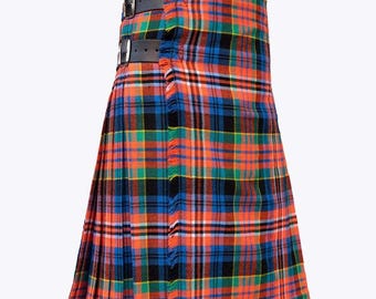 Kilt écossais ancien du clan Kidd - Kilt écossais traditionnel des Highlands lourds, 16 oz et 8 verges - Fabriqué avec de la laine acrylique
