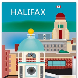 Halifax Print, Halifax Skyline, Halifax Art, Canada Print, Halifax Giclee Print, Halifax Art, Halifax vertical art, style - E8-O-HAL