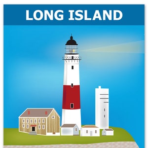 Long Island Print, Long Island New York, Long Island vertical art, Long Island artwork, Long Island Wall Art, Montauk Point- style E8-O-LONG