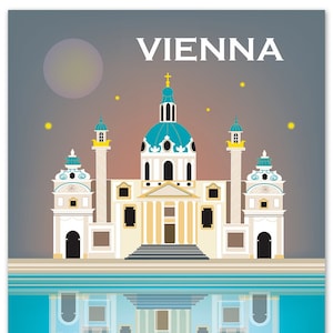 Vienna Print, Vienna Skyline, Vienna Art, Vienna Map, Austria Travel Poster, Vetical City Print,  Loose Petals City Print- style E8-O-VIEN