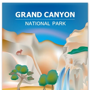 Pôster do Grand Canyon, Arte do Parque Nacional, Impressão do Arizona, Horizonte do Grand Canyon, Mapa do Grand Canyon, Presente de Arte do Arizona, Arte - estilo E8-O-GR-CAN